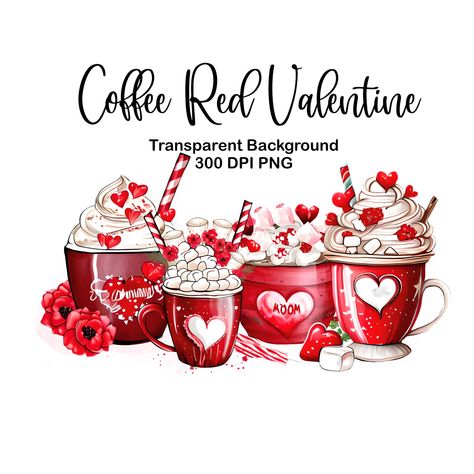 Goodnotes Stickers, Red Coffee, Coffee Valentines, Coffee Png, Valentine Png, Valentine Clipart, Brewed Coffee, Colour Images, Coffee Brewing