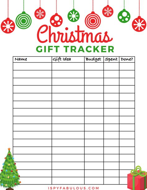 Christmas Present Tracker, Christmas Gift Tracker Printable Free, Christmas Gift Template, Christmas Gift Tracker, Budget Christmas Gifts, Gift Template, Shopping List Template, Gift Tracker, Christmas Shopping List