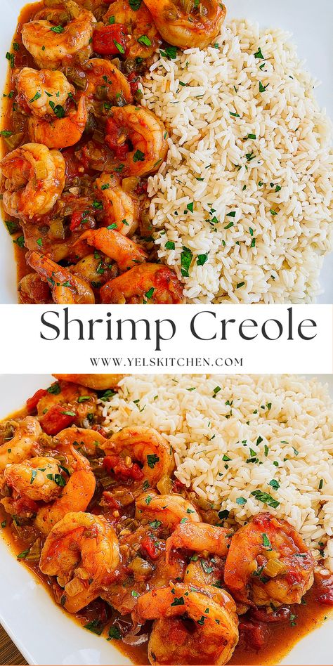 Succulent Shrimp in a spicy creole sauce. Have a taste of Louisiana! Shrimp Cajun Recipes, Creole Food Recipes, Meals To Make With Shrimp, Portuguese Recipes Dinner, Shrimp Creole Recipe Louisiana, Creole Dinner Recipes, Recipes With Cooked Shrimp, Shrimp Meal Ideas, Cajun Food Recipes