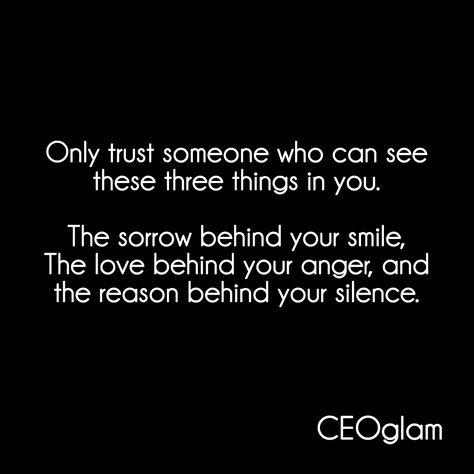 Be a friend to many. Trust only a few. People get into trouble when they do not differentiate the difference. They fall in love with someone and they trust too soon.  Here is a true test to see if the person is worthy. I cannot remember where I read it but this was the gist of it.   Remember, trust should be earned and unlike love, not given freely.  This has been one of the greatest lessons I have learned in my life.  #CEOglamInspires #CEOglamQuotes #CEOglam How To Trust People Again, Trust Is Earned Not Given, Trust Is Earned Quotes, Trust Me Quotes, Trust Is Earned, Trust Issues Quotes, Glam Quotes, Never Trust Anyone, Love My Husband Quotes