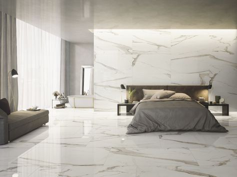 Just Tile & Marble | Luxe Interiors + Design Bedroom Floor Tiles, Bedroom Marble, Tiles Bedroom, Marble Bedroom, Modern Luxury Bedroom, Luxe Interiors, Marble Floor, Bedroom Flooring, Marble Effect