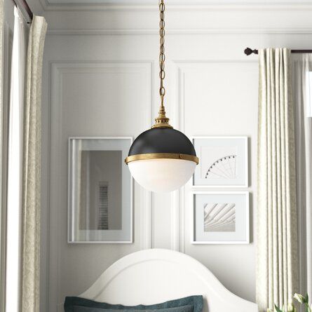 Longshore Tides Barriffe 2 - Light Single Globe Pendant | Wayfair Globe Pendant Light Dining Room, Black Pendants Over Kitchen Island, Ball Lights Hanging, Globe Pendant Light Kitchen, Entryway Pendant Lighting, Entry Light, Industrial Pendant Lighting, Colorado House, Round Pendant Light