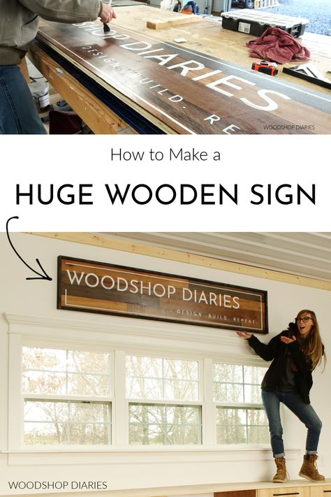 Wooden Business Signs, Diy Large Wall Art, Pallet Signs Diy, Wooden Workshops, Wood Burned Signs, Free Building Plans, Brown Hairstyles, Rustic Wood Decor, Homemade Signs