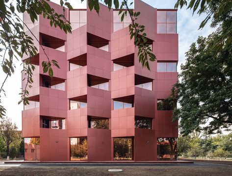 International Student Apartments of Gengdan Institute / HCBY Group | ArchDaily Student Apartment, Activity Room, Public Bathrooms, Student House, Mosaic House, Beauty Clinic, Apartment Complexes, Facade Architecture, Facade Design