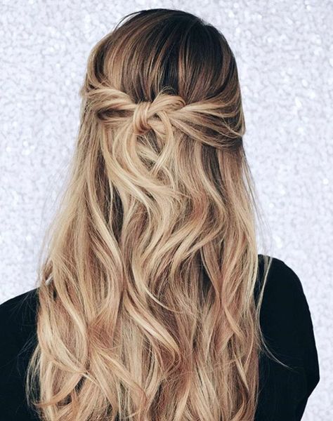 Knotted Half-Up Hairstyle - Perfect for Weddings Down Curly Hairstyles, Partial Updo, Updo Bridal, Guest Hair, Elegant Wedding Hair, Wedding Guest Hairstyles, Peinados Recogidos, Bridal Hairstyle, Fresh Hair