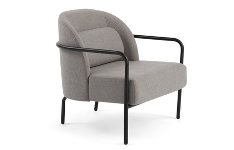 Circa Lounge Chair by m.a.d. - Black Steel Base with Dove Grey Fabric Seat, Grey Chair Bedroom, Grey Lounge Chair, Danish Modern Furniture, Grey Lounge, Leather Dining Room Chairs, Oak Bedroom, Office Furniture Design, Lounge Chair Design, Creative Furniture