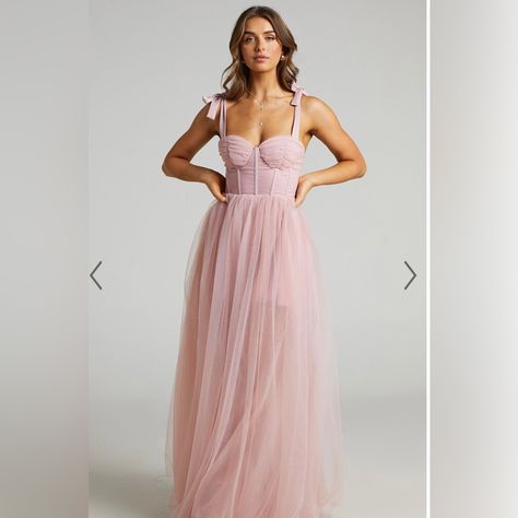 Showpo Emmary Bustier Bodice Tulle Gown In Pink Beautiful Tulle Bridesmaid Or Wedding Guest Dress With Corset Top, Never Worn Size Xl Dress With Corset Top, Photo Shoot Dress, Birthday Photo Shoot, Prom Dress Inspo, Dress With Corset, Maid Of Honour Dresses, Classy Prom Dresses, Tulle Bridesmaid Dress, Corset Dress Prom