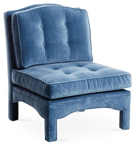 Julien Tufted Slipper Chair, Harbor Blue Button Tufted Chair, Stylish Accent Chairs, Living Room Transformation, Swivel Club Chairs, Blue Slippers, Slipper Chairs, Tufted Chair, Luxury Chairs, Velvet Accent Chair