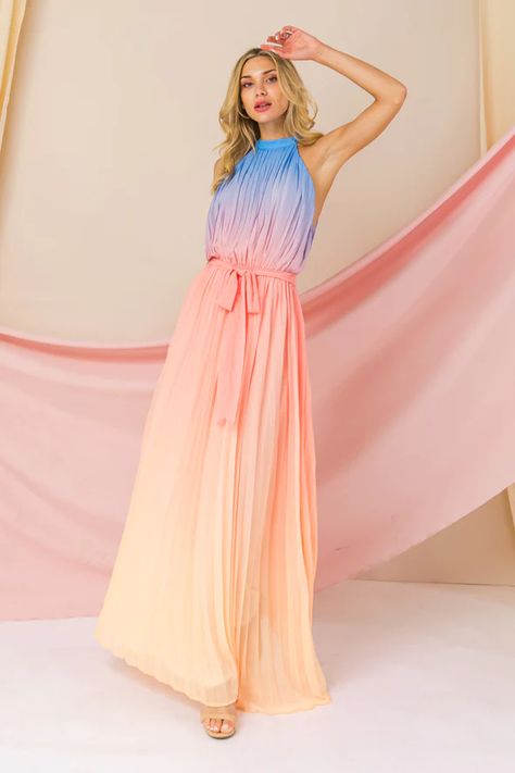 Flying Tomato | Dresses | Flying Tomato Flying Tomato Dress, Ombre Maxi Dress, Ankle Dress, Ombre Dress, Flowing Dresses, Affordable Dresses, Flowy Maxi Dress, Pleated Maxi Dress, Pleated Maxi