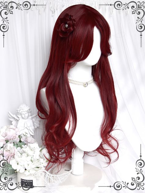 This price is for a hairclip only, others are not included. 70 Bangs, Red Curtain Bangs, Red Hair Wig, Wine Red Wig, Hair Stages, Bangs Curtain, Red Wig, Red Hair Woman, Long Hair Wigs