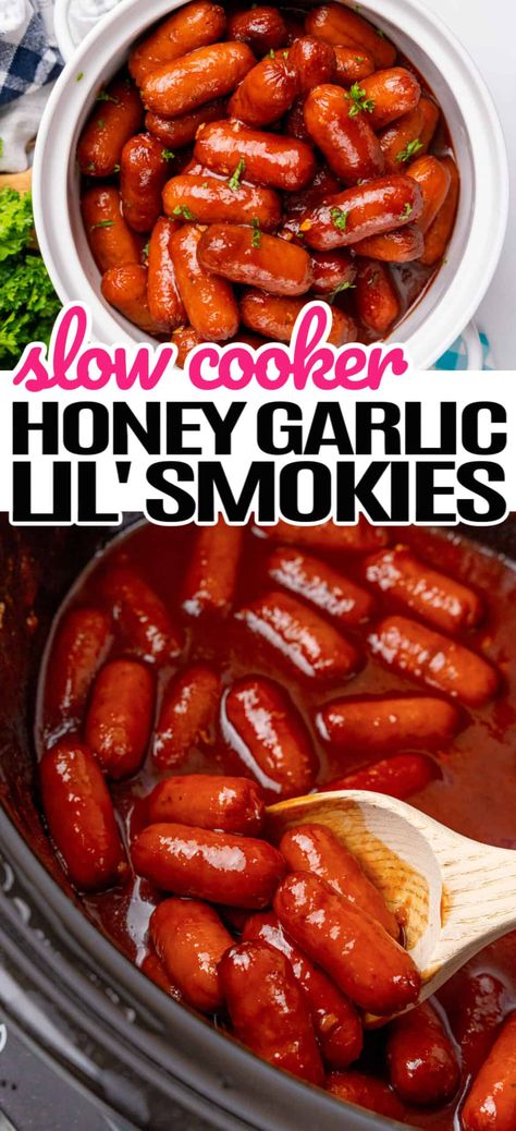 Game Night Party Food, Poker Night Snacks, Lil Smokies Recipes, Mini Crockpot, Mini Crockpot Recipes, Little Smokies Recipes, Smokies Recipe, Game Night Party, Game Night Food