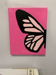 Cute Paintings Butterfly, Easy Painting Ideas Butterfly, Easy Painting For Home Decor, Cute Easy Things To Paint Watercolor, Painting Ideas On Canvas Cute And Easy, Butterflies Canvas Painting, Canvas Painting Cute Easy, Easy Paintings For Home Decor, Easy Sillouhette Paintings