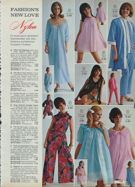 1960 Fashion, Sears Catalog, Fashion 1960s, Retro Lingerie, Retro Swimsuit, Sixties Fashion, Women's Sleepwear, Vintage Swimsuits, Sleep Wear