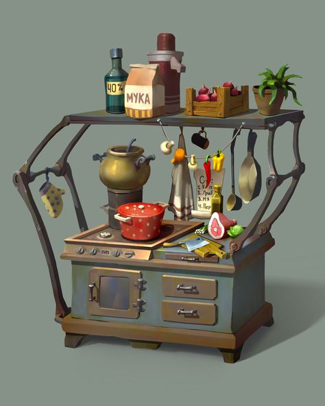 2d Painting, Kitchen Objects, Props Concept, Environment Props, Props Art, 3d Props, Casual Art, 3d Concept, Game Props