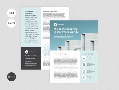 This modern, minimal corporate one pager template for Indesign and Canva will quickly help you quickly put together a flyer for any small business. It's an easy-to-use, simple design which is appropriate for any industry.  YOU WILL RECEIVE: * One pager template (back and front) * Canva and Indesign files * US Letter size (files include bleed) * Free fonts to download * Free icons. More can be found at: https://www.svgrepo.com/ * Photos not included in template but can downloaded for free at Unsplash.com (or changed for your own) THESE TEMPLATES ARE: * Easy to use * Mac & PC Compatible * 100% Customizable: all text, fonts, colors, add/delete/rename/move sections * Yours to use forever! CANVA -- HOW IT WORKS: 1. PURCHASE the listing on Etsy. 2. DOWNLOAD the Canva.zip file and open the PDF to One Pager Template, One Pager Design, Capability Statement, Editorial Layouts, One Pager, Tech Marketing, Proposal Design, Marketing Flyers, Instructional Design