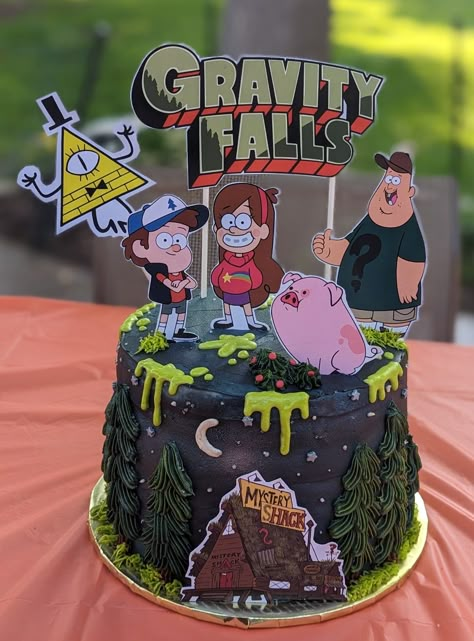 Gravity Falls Cake Ideas, Gravity Falls Cake Birthdays, Gravity Falls Party Ideas, Gravity Falls Birthday Party Ideas, Gravity Falls Cake, Birthday Cake Theme Ideas, Gravity Falls Halloween, Appetizer For Party, Gravity Falls Birthday