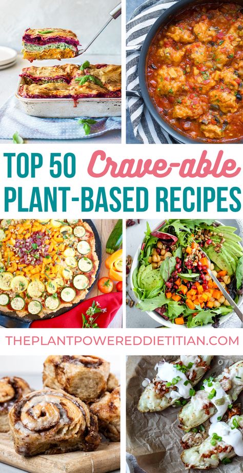 Eating plant-based has never been this delicious thanks to this collection of top 50 crave-able plant-based, vegan recipes in all categories, including appetizers, salads, breads, entrees, and desserts. #vegancomfortfood #vegancomfortfoodrecipes #craveworthyfood #craveworthy #craveworthyeats #craveablefood #veganfood #veganfoodlist #veganfoodrecipes #cravingsrecipes #cravings #foodcravingsvegan #vegancravings #cravingsvegan Whole Plant Based Diet, Plant Based Diet Meals, Vegan Food List, Plant Based Diet Meal Plan, Plant Based Recipes Easy, Plant Based Snacks, Plant Based Diet Recipes, Wfpb Recipes, Plant Based Whole Foods