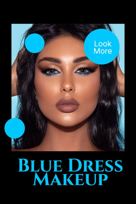 Looking for makeup ideas to pair with your blue dress? Whether it's a light blue or a dark blue dress, there are plenty of makeup looks that can complement it perfectly. For a light blue dress, try a soft, romantic makeup look with pink and peach tones. If you're wearing a dark blue dress, consider a bold smokey eye with metallic accents. You can also opt for a classic red lip for a striking contrast. There are endless possibilities to make your blue dress look. Make Up Look For Blue Outfit, Makeup Look On Blue Dress, Eyeshadow Looks Blue Dress, Makeup Looks With A Blue Dress, Makeup For Wedding Guest Blue Dress, Dusty Blue Dress Makeup Look, Makeup Looks For A Light Blue Dress, Make Up For A Blue Dress Ideas, Wedding Makeup Blue Dress