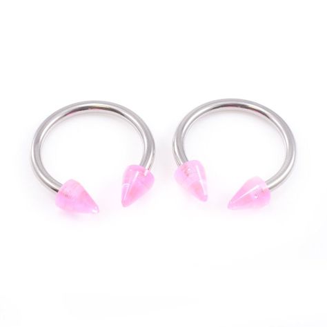 PRICES MAY VARY. Pair of Horseshoe with Acrylic Spike End 10g Made of Surgical Steel Measures: 10g, 3/4 18mm. Quantity: 2 pieces Perfect fit for almost all piercing ear, nipple, etc Material: Made of 316L Surgical Steel; Safe Material, Hypoallergenic, High Polished Surface, Very Smooth to Wear and Easy to Clean, Comfortable for long time wear. Customer Service: We ensure customer satisfaction. Please don't hesitate to message. In case you are not satisfied with the product, you can return it wit Kawaii Nose Piercing, Lip Piercing Ring, Tragus Daith, Nose Septum, Septum Jewelry, Body Jewelry Piercing, Piercing Ring, Lip Piercing, Septum Piercing