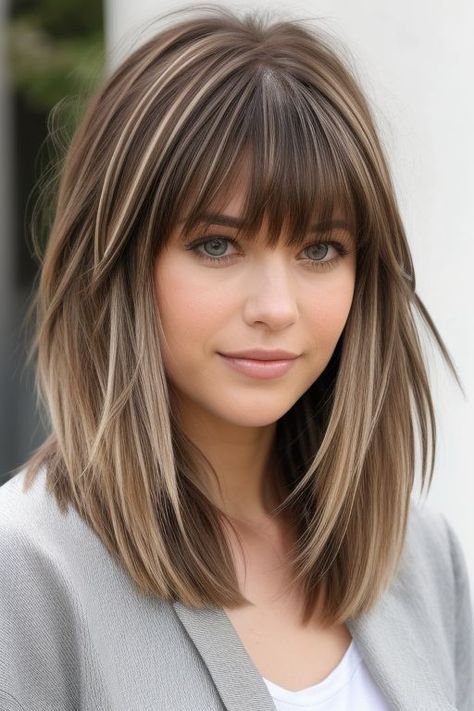 29+ Bangs Hairstyles Ideas 14 Long A Line Haircut With Bangs, Fringe Bangs With Curtain Bangs, Shoulder Length Hair Side Fringe, Mid Length Bobs With Bangs, Shag Bob Fine Hair, Women's Haircut With Bangs, Side Bangstyle Hair Short, Medium Brunette Hair With Bangs, A Line Lob With Bangs