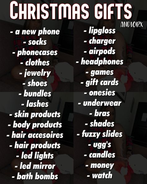 Christmas List Ideas Teenage Girl Black, Y2k Christmas List, Baddie Christmas List, Christmas List Ideas Teenage Girl 2022, Birthday List For Teenagers, Things For Christmas List For Teens, Crismas Gift Ideas, Christmas Gifts For Boyfriend Teenagers, Christmas Wishlist 2022