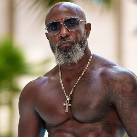 Black Guys With Beards, Goatee And Mustache Style, Handsome Bald Men, Bald Man With Beard, Bald Beard, Beard Styles Bald, Bald Black Man, Silver Foxes Men, Attractive Black Men