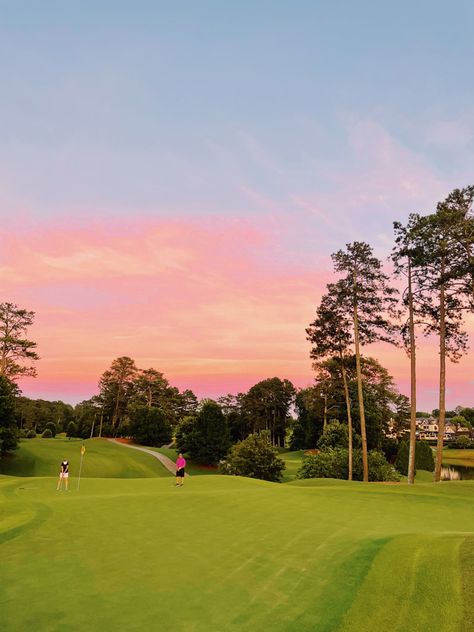 Golf Course, Lush, Natural Beauty, Golf, Green, Pink, Beauty