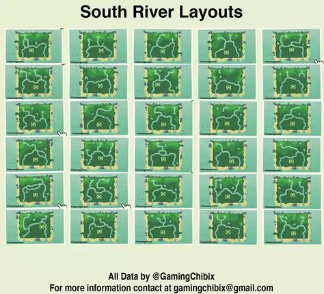 Default Map Layouts Animal Crossing New Horizons! - Imgur Garden Rock Border, River Mouth, Map Layout, Animal Crossing Guide, Animal Crossing Wild World, Two Rivers, Island Map, New Animal Crossing, Animal Crossing Game