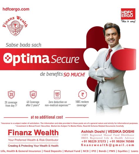 HDFC ERGO presents Health Insurance Ka Sabse Bada Sach 'Optima Secure' De Benefits So Much! With amazing benefits like ➦2X Coverage from Day 1, ➦4X Coverage at no additional cost, ➦100% Restore Coverage, ➦Zero Deduction on non-medical expenses and so much more... wouldn't you say - #Health #Insurance ka #sabsebadasach Optima Secure de benefit So Much!! #HDFCERGO #HeathInsurance #OptimaSecure #takeiteasywhatsapppe Market Risk, Take It Easy, Health Insurance, Insurance, Medical, Benefits, Reading, Health, Quick Saves