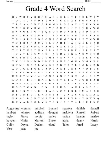 Grade 4 Word Search Third Grade Math Worksheets, Bible Word Searches, Christmas Word Search, Third Grade Math, Christmas Words, Grade 4, Bible Words, Template Ideas, 5th Grades