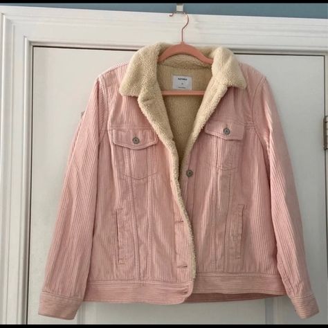 Old Navy Blush Pink corduroy jacket/cotton lining Pink Corduroy Jacket Outfit, Courdory Jacket, Corduroy Jacket Outfit, Pink Corduroy Jacket, Pink Corduroy, Cute Fit, Navy Jackets, Fit Ideas, Line Jackets