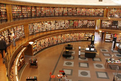 Circular library. Stockholm city library with its circular walls filled with boo , #affiliate, #Stockholm, #city, #Circular, #library, #filled #ad Library Editorial, Circular Library, Circular Room, Class Books, Stockholm City, City Library, Room Library, Library Design, Sydney Harbour Bridge