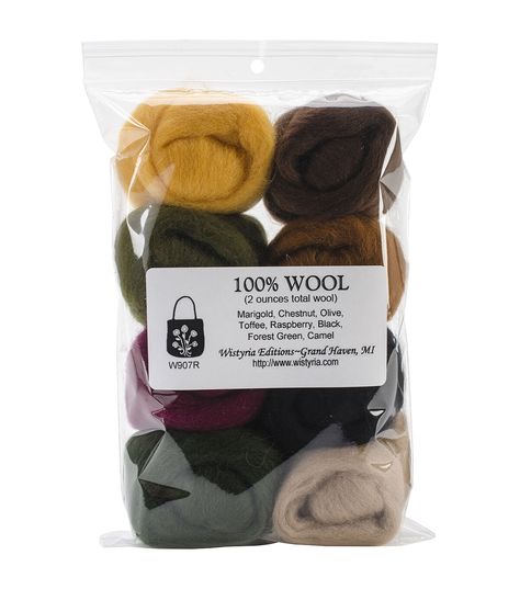 Make sure you never miss the perfect shade while working on yarn - based crafts with the Wistyria Editions25oz Ultra Fine 100% Wool Roving 12'' Available in a wide range of colors, this ultra - fine wool roving is ultra - fine and lump - free, perfect for wet and needle felting, locker hooking, costume wigs, weaving, spinning and more This package contains eight 025 - ounce balls of 100% wool roving in assorted colors, each approximately 12 inches long and packaged in a convenient reusable zippe Locker Hooking, Needle Felting Supplies, Roving Yarn, Roving Wool, Chocolate Toffee, Wool Roving, Pumpkin Lights, Leaf Coloring, Falling Leaves