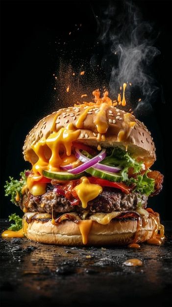 Juicy Burger Recipe, Double Burger, Homemade Burgers, Cheese Burger, Burger Bar, Beef Burgers, Delicious Burgers, Good Burger, Burger Recipes