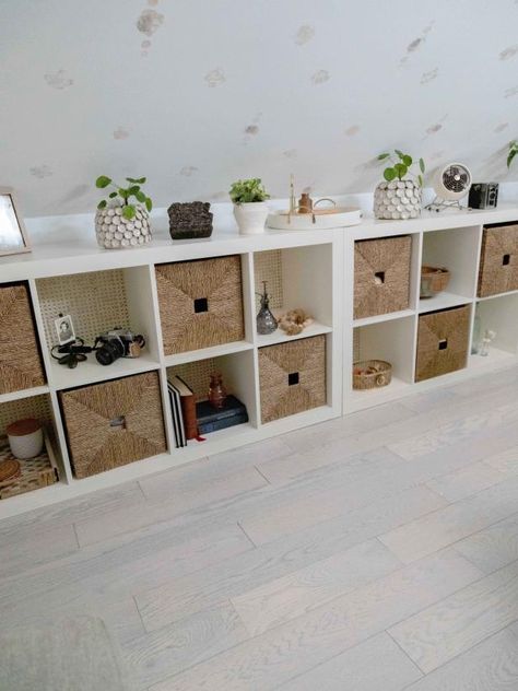 White Cubby-Style Cane-Back Bookshelf Cubby Bookshelf, Cubby Shelf, Bookshelf Styling, Plywood Sheets, Built In Bookcase, Drop Cloth, Wood Glue, Cubbies, Basket Weaving