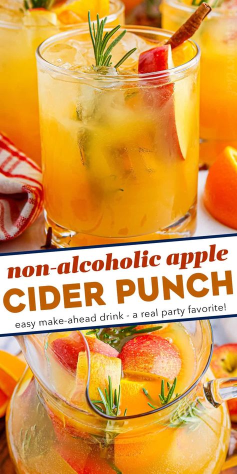 Iced Apple Cider Punch, Thanksgiving Drinks For A Crowd Nonalcoholic, Mocktail Recipe Fall, Punch Recipes Non Alcoholic, Apple Cider Punch Recipes, Cream Potatoes, Fall Punch Recipes, Cider Punch, Apple Cider Bar