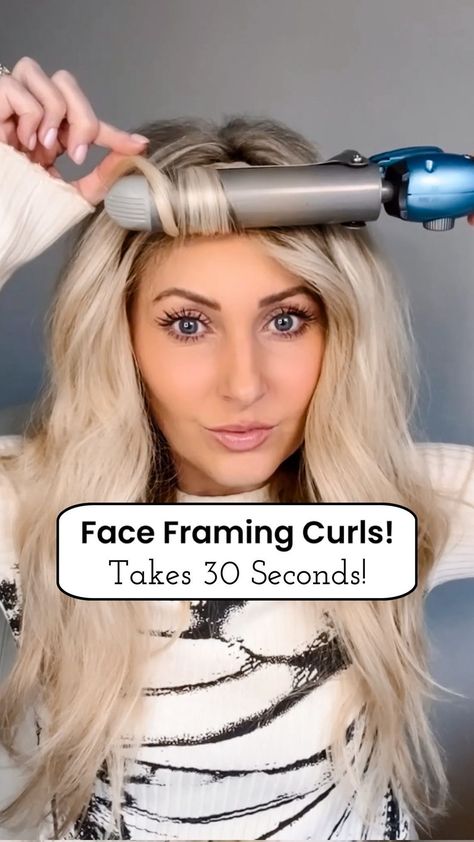 I shared this trick really quick in my stories a while back & got SO many messages basically saying, “I tried this & it’s such a great… | Instagram Medium Hair Wedding Guest, Curl Techniques, Face Framing Curls, Easy Curled Hairstyles, Face Framing Hair, Doing Hair, Fabulous 50, Texas Hair, Mom Hair