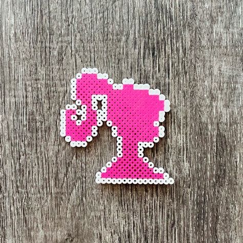 Retro Barbie Doll Magnet Pink Collectible Perler Beads Gift Handmade With Perler Beads Measures 4 X 4 1/4 Inches This Is A Handmade Unique Item Please Examine Pictures Carefully Bundle To Save!!!! Or Like Items And I Will Send Offer Thank You! Christmas Shoes Diy, Retro Barbie, Melty Bead Patterns, Pearl Beads Pattern, Easy Perler Beads Ideas, Perler Crafts, Diy Perler Bead Crafts, Melty Beads, Diy Perler Beads