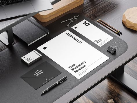 Stationery on the wooden desk mockup - Mockups Design Branding Mockups Free, Branding Identity Mockup, Mockup Desk, Postcard Mockup, Corporate Stationery, Sign Mockup, Free Business Card Mockup, Print Mockup, Stationery Mockup