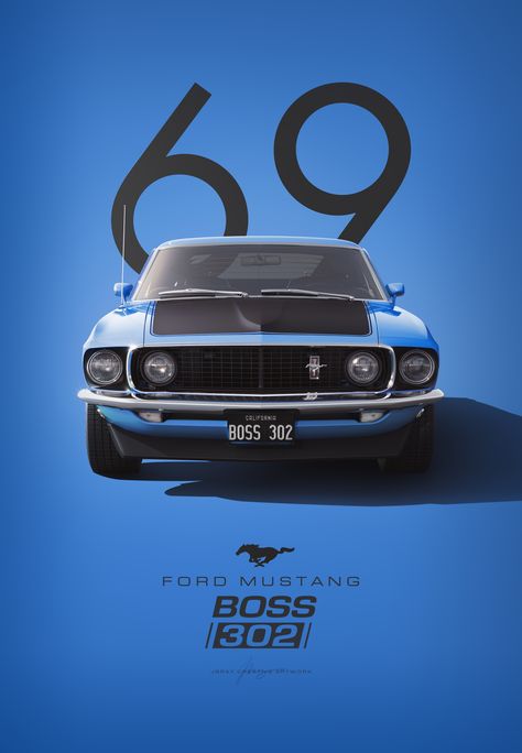 Special Edition Artwork of the 1969 Ford Mustang Boss 302 in Blue 1969 Ford Mustang Boss 429 Iphone Wallpaper, Boss 302 Mustang, 69 Mustang, Mustang 1969, Mustang Art, Ford Mustang 1969, Ford Mustang Wallpaper, 1969 Mustang, Ford Mustang Classic