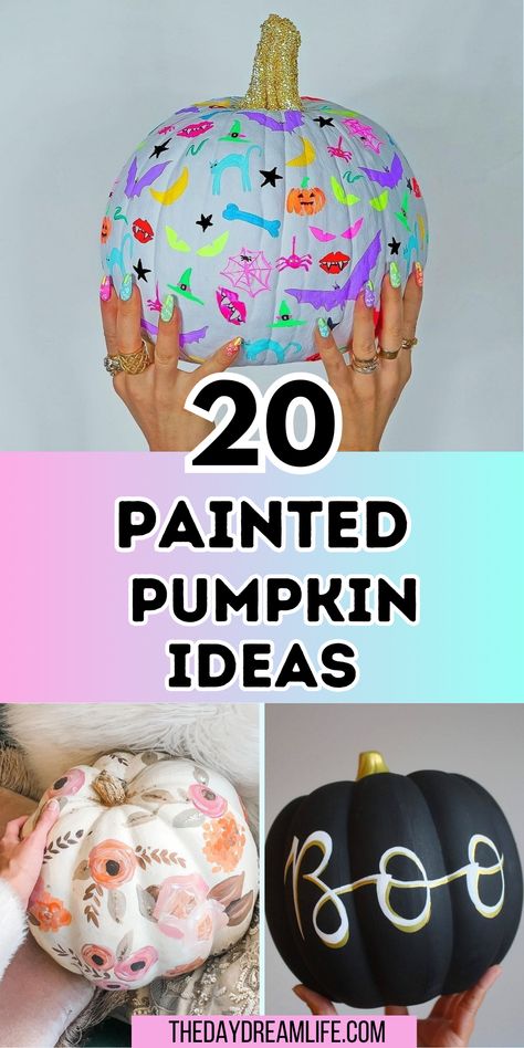 20 Painted Pumpkins To Inspire You This Fall. Pumpkin Paint And Sip, Pumpkin Painting Party Adults, Painting Ideas Pumpkin, Easy Painting Techniques, Pumpkin Painting Ideas Easy, Cute Pumpkin Painting Ideas, Cute Pumpkin Painting, Cute Painted Pumpkin Ideas, Easy Pumpkin Painting