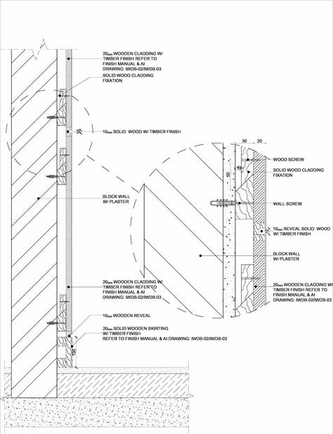 I've design the following detail for Varies Acoustic wall cladding for a interior project Wooden Details Interior Design, Cladding Wall Exterior, Wood Wall Section Detail, Wood Cladding Details Drawing, Interior Construction Details, Interior Cladding Wall Design, Wall Panel Detail Drawing, Cladding Walls Interior, Wall Acoustic Panels Design