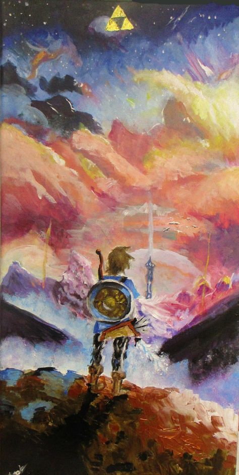 Zelda Acrylic Painting, Link From Legend Of Zelda, Paint Games, Cute Canvas Paintings, Zelda Art, Cute Canvas, Legend Of Zelda Breath, Painting Ideas On Canvas, Art Cute