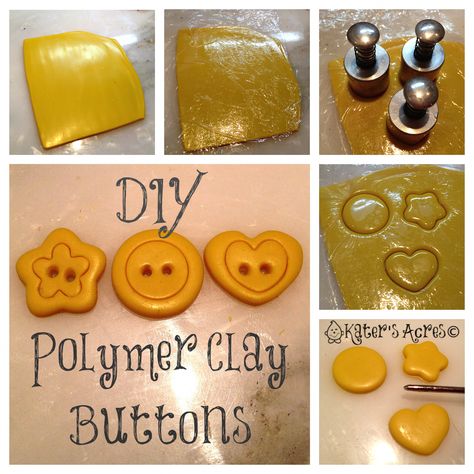 DIY Simple Buttons Polymer Clay Tutorial Polymer Clay Buttons, Clay Buttons, Diy Polymer Clay, Saran Wrap, Clothing Jewelry, Poly Clay, Diy Simple, Diy Buttons, Fimo Clay