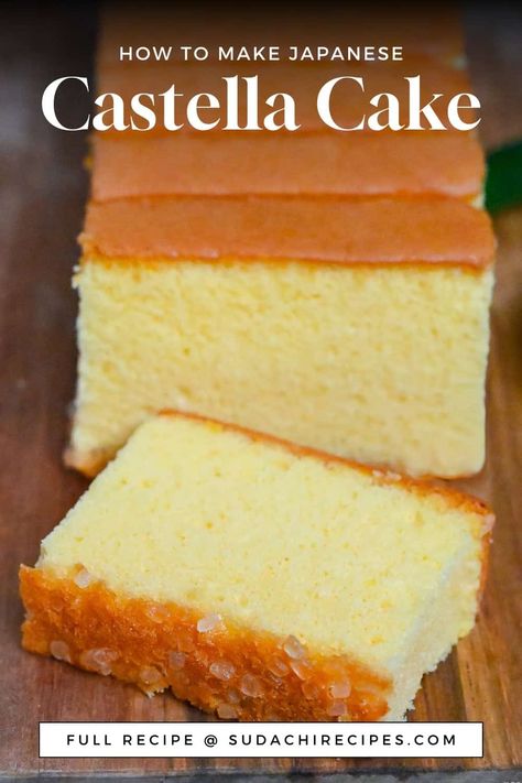 Japanese Pound Cake, Japanese Yogurt Cake, Japanese Castella Cake, Castellated Cake, Taiwanese Castella Cake, Japanese Castella Cake Recipe, Traditional Japanese Desserts, Japanese Jiggly Cake, Japanese Baking Recipes