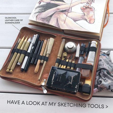 Dominic Beyeler, Travel Art Kit, Sketching Tools, Art Supplies Bag, Buku Harry Potter, Watercolor Kit, Travel Sketches, Artist Aesthetic, Watercolor Palette