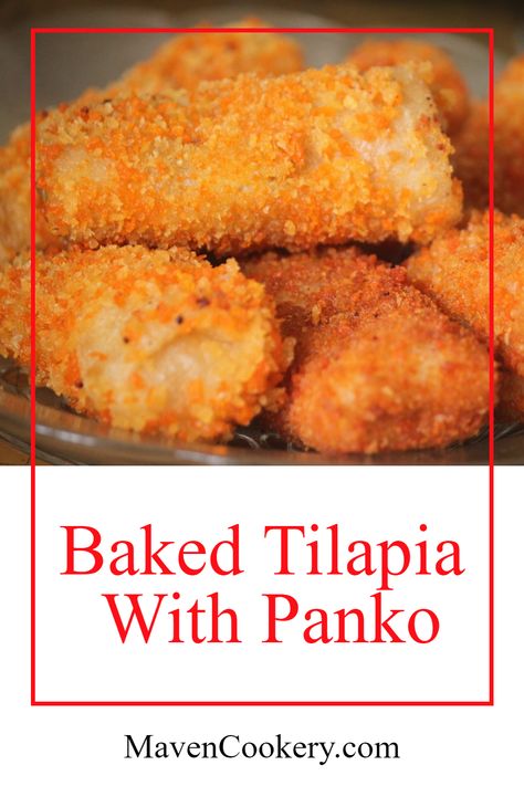 This deliciously easy and healthy baked tilapia with panko dish from Maven Cookery is perfect for a weeknight dinner or a dinner party. Incredibly flavorful and loaded with crunchy, savory goodness, you won't believe that this dish requires only a handful of ingredients and minimal prep. The panko coating adds the perfect golden crispy texture to the tilapia fillets and the flavors of the seasonings will keep you coming back for more. Crispy Baked Tilapia Recipes, Panko Tilapia Baked, Talopia Fish Baked, Baked Tapila Fish Recipes, Oven Fried Fish Tilapia, Pan Fried Tilapia Crispy, Seasoned Tilapia Fillets, Tilapia Fish Recipes Easy, Tapia Fish Recipes