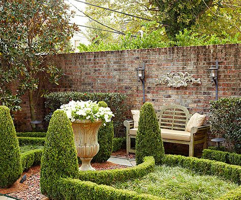 For some people, order offers relaxation. This backyard is all about order: http://www.bhg.com/home-improvement/porch/outdoor-rooms/backyard/?socsrc=bhgpin042114perfectorder&page=10 Brick Wall Gardens, Boxwood Garden, Backyard Getaway, Relaxing Backyard, Small Courtyard Gardens, Brick Garden, Courtyard Gardens Design, Formal Garden, Walled Garden