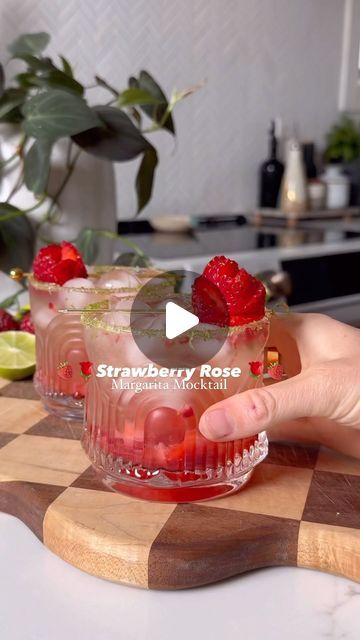 Blair Horton|wellness.mocktails.denver on Instagram: "🍓🌹STRAWBERRY ROSE MARGARITA MOCKTAIL🌹🍓

Strawberry season is healing me one day at a time. Now I just need to go to a u-pick farm and pick a silly amount of strawberries. 

Also, strawberry🤝rose… a forever match 

Comment STRAWBERRY and I will send you the recipe!" Mocktail Strawberry, Wellness Mocktails, Rose Margarita, Strawberry Mocktail, Margarita Mocktail, Creative Drinks, Strawberry Rose, Strawberry Roses, Strawberry Season