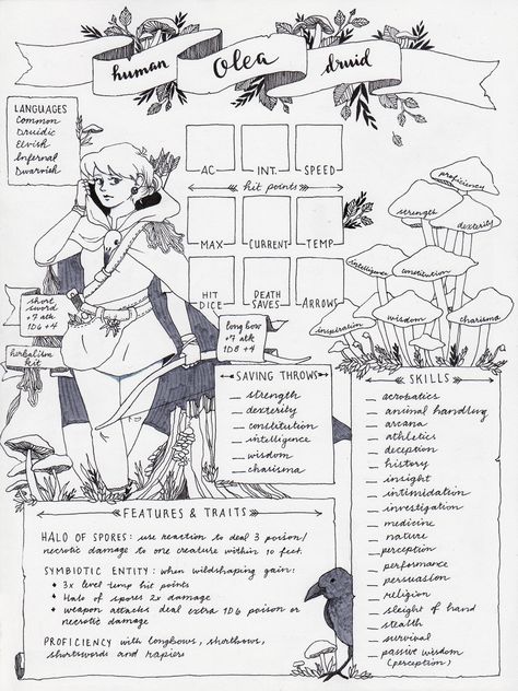 Dnd Character Sheet Aesthetic, Dnd Character Notebook, Mushroom Dnd Character Sheet, Aesthetic Dnd Character Sheet, Custom Dnd Character Sheet, Dnd Character Journal Ideas, D&d Journal, Pokemon Go Friend Code, Dnd Character Sheet Custom